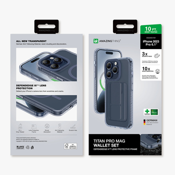 Amazing Thing Etui Titan Pro Mag Wallet Case 10FT IP156.1PTWBU do Iphone 15 Pro granatowy z podstawką