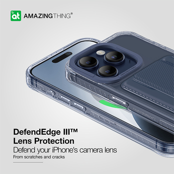 Amazing Thing Titan Pro Mag Wallet Case 10FT IP156.7PTWBU for Iphone 15 Pro Max navy with stand