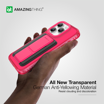 Amazing Thing Etui Titan Pro Neon Mag Wallet Case 10FT IP156.1PTWPN do Iphone 15 Pro różowy z podstawką