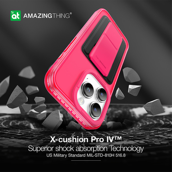 Amazing Thing Etui Titan Pro Neon Mag Wallet Case 10FT IP156.7PTWPN do Iphone 15 Pro Max różowy z podstawką