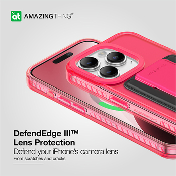 Amazing Thing Etui Titan Pro Neon Mag Wallet Case 10FT IP156.7PTWPN do Iphone 15 Pro Max różowy z podstawką