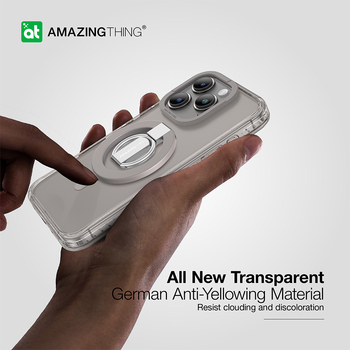 Amazing Thing Titan Pro Mag Ring Grip Case 10FT IP156.1PTRGY for Iphone 15 Pro titanium