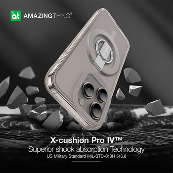 Amazing Thing Titan Pro Mag Ring Grip Case 10FT IP156.1PTRGY for Iphone 15 Pro titanium
