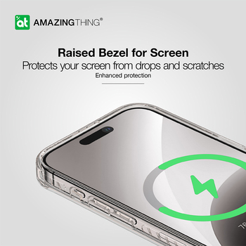 Amazing Thing Titan Pro Mag Ring Grip Case 10FT IP156.1PTRGY for Iphone 15 Pro titanium