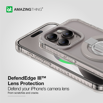 Amazing Thing Titan Pro Mag Ring Grip Case 10FT IP156.7PTRGY for Iphone 15 Pro Max titanium