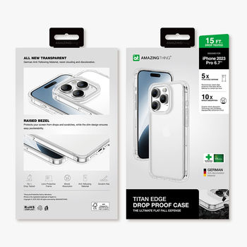 Amazing Thing Titan Edge Case 15FT IP156.7PTECL for Iphone 15 Pro Max transparent