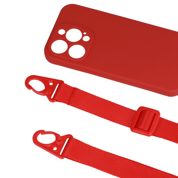 Strap Silicone Case for Iphone 12 Pro design 2 red