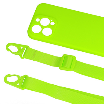 Strap Silicone Case for Iphone 12 design 2 lime