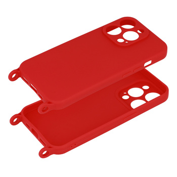 Strap Silicone Case for Iphone 13 Pro Max design 2 red