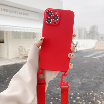 Strap Silicone Case for Iphone 13 Pro Max design 2 red
