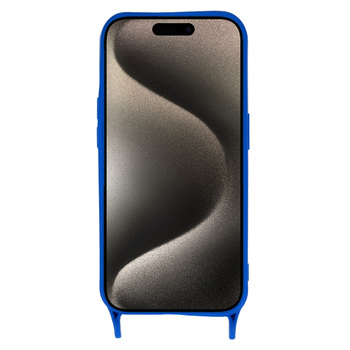Strap Silicone Case for Iphone 15 Plus design 2 blue