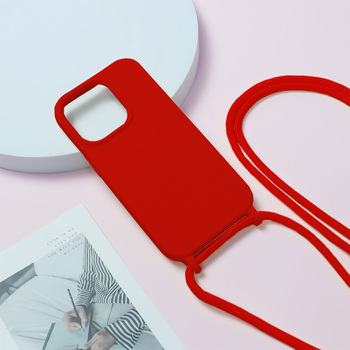 Strap Silicone Case do Iphone 15 Plus wzór 1 czerwony