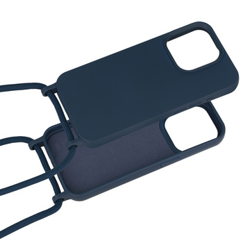 Strap Silicone Case for Iphone 15 Plus design 1 navy