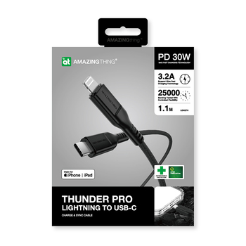 Amazing Thing Cable Tough Pro CLC120MTOBK - Type C to Lightning - PD 30W 3,2A 1,2 metres black