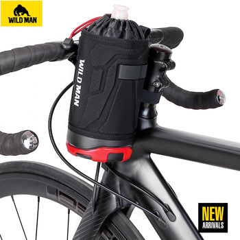 WILDMAN Torba sakwa rowerowa R1 wodoodporna 1L na bidon czarno-czerwona