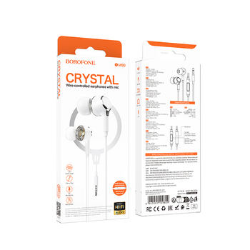 Borofone Earphones BM90 Miller with microphone white
