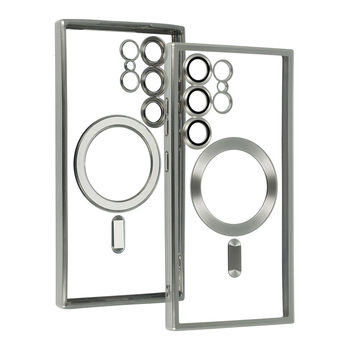 Metallic Magsafe Case do Samsung Galaxy S24 Srebrny