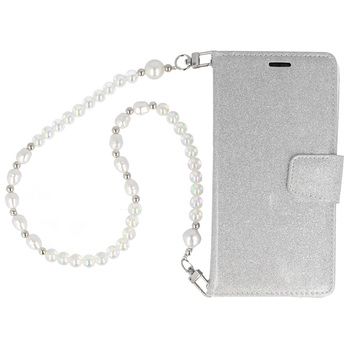 Glitter Magsafe Book Case do Samsung Galaxy S23 Plus srebrny