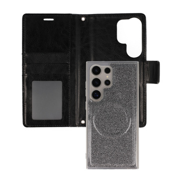 Glitter Magsafe Book Case do Samsung Galaxy S24 Plus czarny