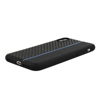 MOTO CARBON Case do Samsung Galaxy A6 Plus 2018 Czarny z niebieskim paskiem