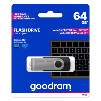 Pendrive GOODRAM UTS3 -  64GB USB 3.2 gen 1 Czarny