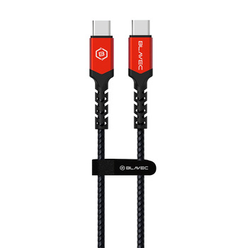 Blavec Cable Raptor braided - Type C to Type C - PD 60W 3A 3 metres Apple CarPlay/Android Auto (CRA-CC3BR30) black-red