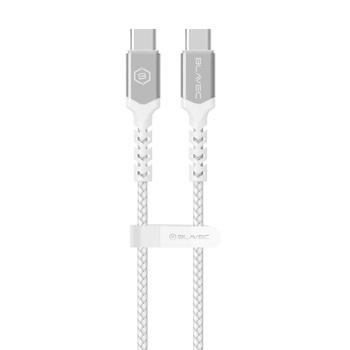 Blavec Cable Raptor braided - Type C to Type C - PD 60W 3A 3 metres Apple CarPlay/Android Auto (CRA-CC3WS30) white-silver