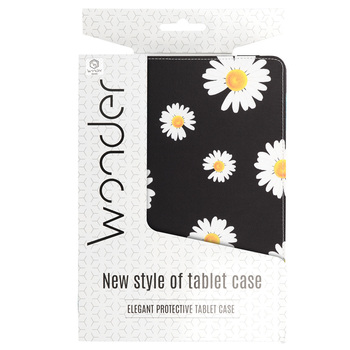 Wonder Canvas Tablet Case 10 cali stokrotki czarne