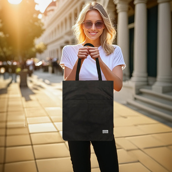 Torba shopperka Wonder wzór 4 czarna