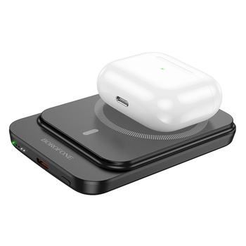 Borofone Power Bank 5000mAh BJ63 Nimble - Typ C - PD 20W magnetyczny z ładowaniem indukcyjnym czarny