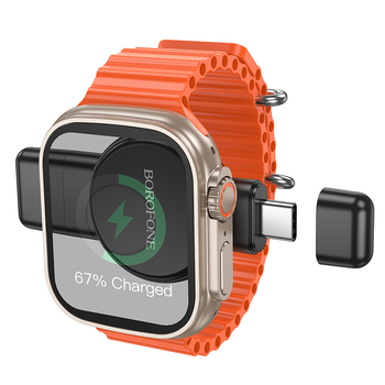 Borofone Ładowarka indukcyjna do Smartwatcha BQ31 Portable 2,5W do iWatch 1-9, SE/SE2, Ultra/Ultra2, Samsung Watch 1-7, Ultra czarna