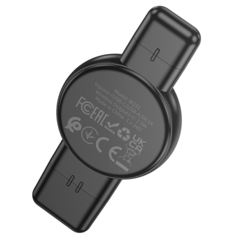 Borofone Ładowarka indukcyjna do Smartwatcha BQ31 Portable 2,5W do iWatch 1-9, SE/SE2, Ultra/Ultra2, Samsung Watch 1-7, Ultra czarna
