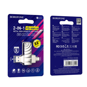 Borofone Pendrive BUD3 Soul USB 3.0 + Typ C 32GB