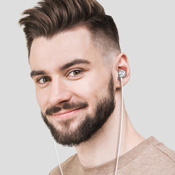 Borofone Earphones BM93 Platinum with microphone silver