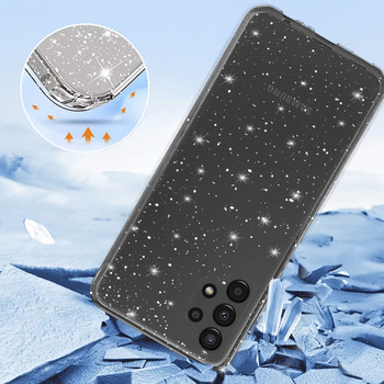 Crystal Glitter Case do Samsung Galaxy A13 4G Srebrny
