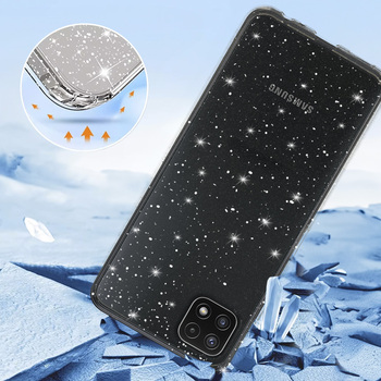 Crystal Glitter Case do Samsung Galaxy A22 5G Srebrny