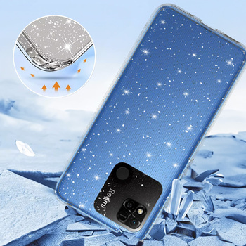 Crystal Glitter Case do Xiaomi Redmi 10A Srebrny