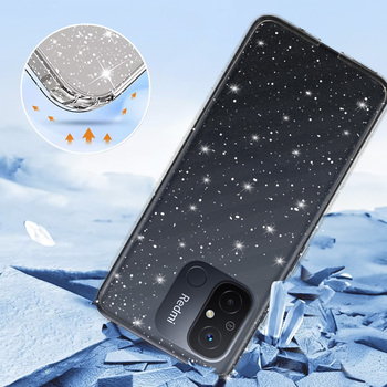 Crystal Glitter Case do Xiaomi Redmi 12C/11A Srebrny