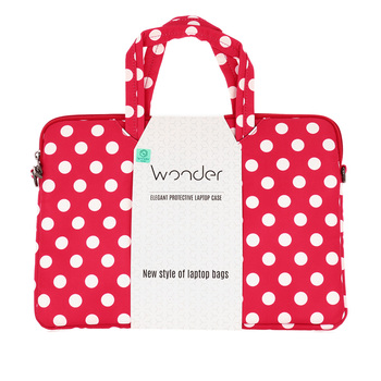 Wonder Briefcase Laptop 13-14 cali groszki czerwone