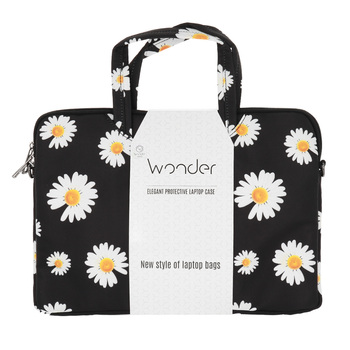 Wonder Briefcase Laptop 13-14 cali stokrotki czarne