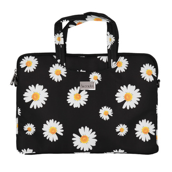 Wonder Briefcase Laptop 17 inches black daisies