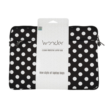 Wonder Sleeve Laptop 13-14 inches black polka-dot