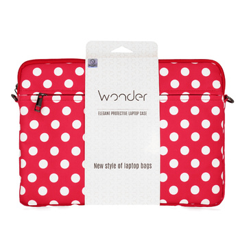 Wonder Sleeve Laptop 13-14 inches red polka-dot