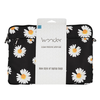 Wonder Sleeve Laptop 13-14 inches black daisies