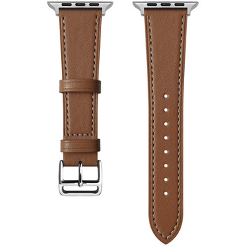 Pasek do Apple Watch 38/40/41 skórzany wzór 1 brązowy