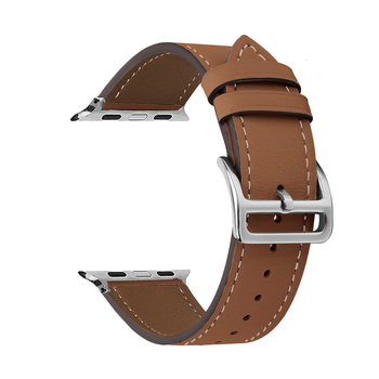 Pasek do Apple Watch 38/40/41 skórzany wzór 1 brązowy