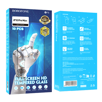 Borofone Hartowane szkło BF6 Diamond Armor Full Screen HD do Iphone 16 Pro Max - 10 sztuk