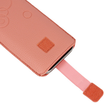 WONDER Deko Pouch Case (Size XL) for Iphone 15/15 Pro/Iphone 16/16 Pro/Samsung S24/S24 Plus/S25/S25 Plus/A53/A55 5G peach