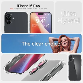 Etui SPIGEN Ultra Hybrid ACS08069 do Iphone 16 Plus - Crystal Clear