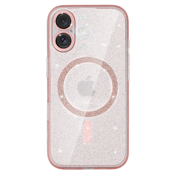 Glitter Magsafe Case do Iphone 16 różowy clear